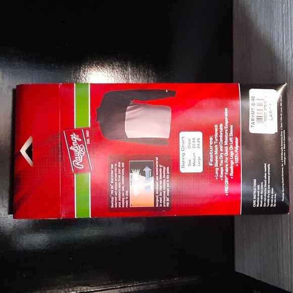 Rawlings Youth Large Mock Turtleneck Undershirt  Baseball Soccer Black Gray NIB - Picture 2 of 4